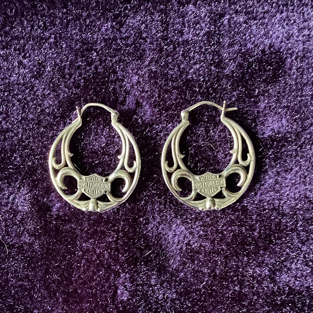 Harley-Davidson Sterling Silver Hoop Earrings